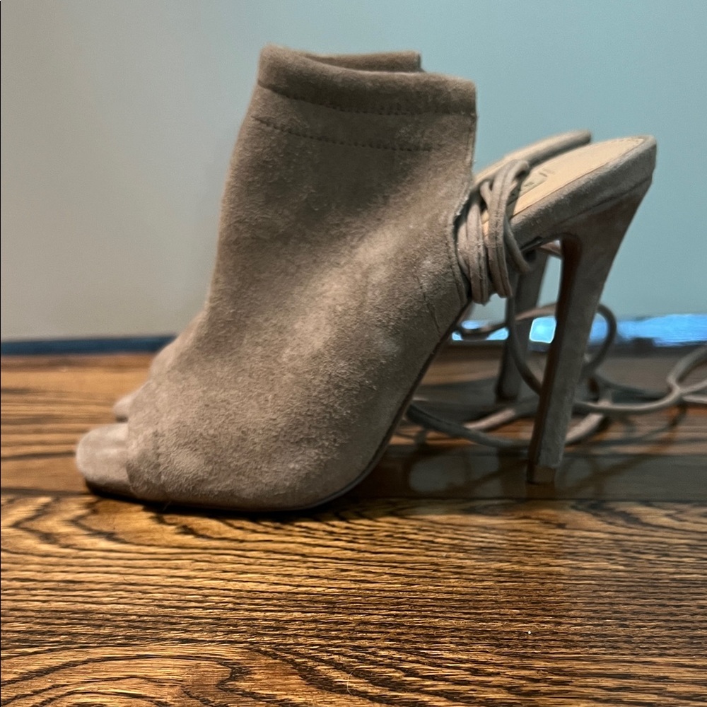 Steve Madden Taupe Suede Heeled Sandals
